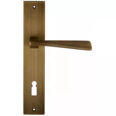 Дверная ручка Extreza Hi-Tech DIA (Диа) 118 на планке PL11 матовая бронза F03 под кабинетный ключ KEY