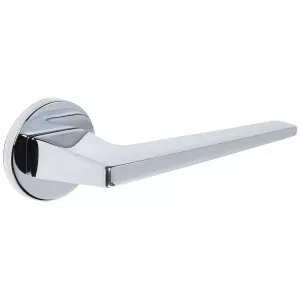 Дверная ручка Hi-tech Slim ALIOT 129 на круглой розетке R16 полированный хром F04