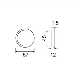 Ручки купе Hi-Tech P407 матовый хром F05