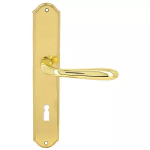 Дверная ручка ALDO (Альдо) 331 на планке PL01 полированная латунь F01 под кабинетный ключ KEY