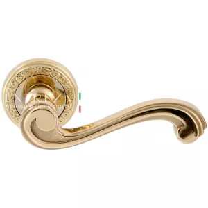 Дверная ручка LINA (Лина) 313 на розетке R06 полированное золото F01