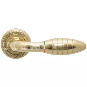 Дверная ручка MIREL (Мирел) 316 на розетке R06 полированная латунь F01