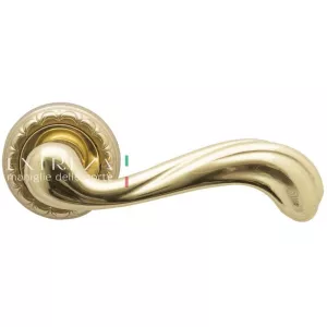 Дверная ручка NINA (Нина) 317 на розетке R02 полированная латунь F01