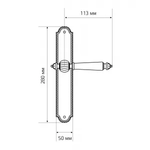 Дверная ручка DANIEL (Даниел) 308 на планке PL03 CYL французское золото + коричневый F59