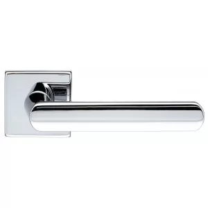 Дверная ручка Hi-Tech Slim AQUA (Аква) 113 на квадратной розетке R11 полированный хром F04