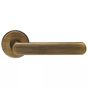 Дверная ручка Hi-Tech Slim AQUA (Аква) 113 на круглой розетке R12 матовая бронза F03