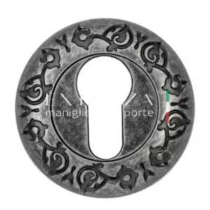 Накладка дверная под цилиндр CYL R04 античное серебро F45