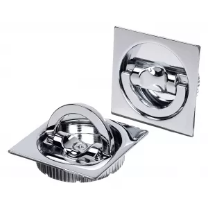 Ручка купе для раздвижной двери Hi-tech P406 на квадратном основании, цвет полированный хром F04