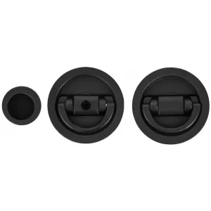 Ручка купе для раздвижной двери Hi-tech P410 на круглом основании, цвет черный F22