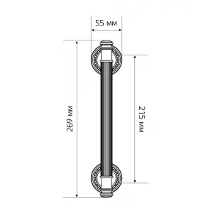 Дверная ручка скоба BENITO (Бенито) 275 мм (225 мм) R03 матовая бронза F03