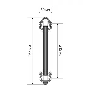 Дверная ручка скоба BENITO (Бенито) 275 мм (225 мм) R04 матовая бронза F03