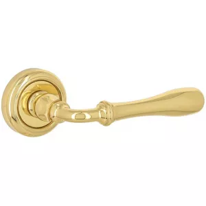 Дверная ручка CARRERA (Каррера) 321 на розетке R01 полированная латунь F01