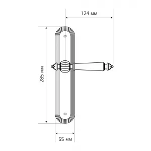 Дверная ручка DANIEL (Даниел) 308 на планке PL05 античное серебро F45