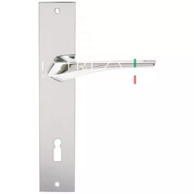 Дверная ручка Extreza Hi-Tech GIRA (Гира) 108 на планке PL11 полированный хром F04 под кабинетный ключ KEY