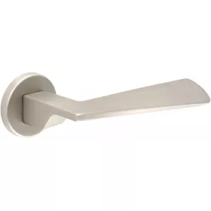 Дверная ручка Hi-Tech SLIM DIA (Диа) 118 на круглой розетке R12 матовый никель F20