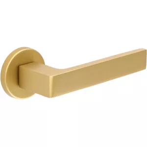 Дверная ручка Hi-Tech Slim ENZO (Энзо) 117 на круглой розетке R12 матовая латунь F02