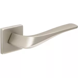 Дверная ручка Hi-Tech SLIM GIRA (Гира) 108 на квадратной розетке R11 матовый никель F20