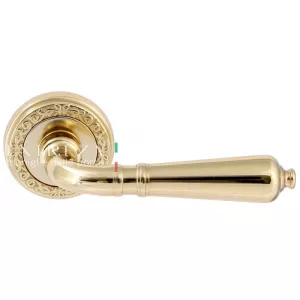 Дверная ручка PETRA (Петра) 304 на розетке R06 полированная латунь F01