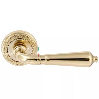 Дверная ручка Extreza PETRA (Петра) 304 на розетке R06 полированная латунь F01