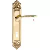 Дверная ручка Extreza CALIPSO (Калипсо) 311 на планке PL02 полированная латунь F01 под кабинетный ключ KEY