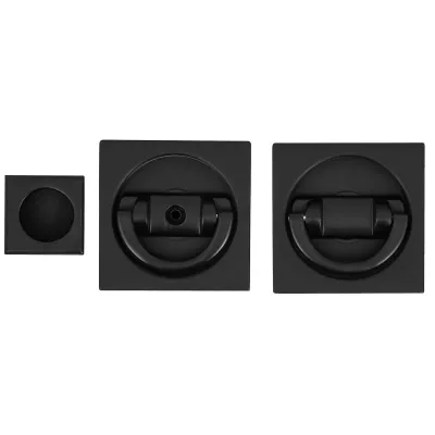 Ручка купе для раздвижной двери Extreza Hi-tech P411 на квадратном основании, цвет черный F22