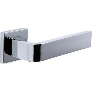 Дверная ручка Hi-tech SLIM SOUND (Саунд) 106 на квадратной розетке R11 полированный хром F04