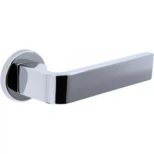 Дверная ручка Hi-tech SLIM SOUND (Саунд) 106 на круглой розетке R12 полированный хром F04