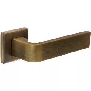 Дверная ручка Hi-tech SLIM SOUND (Саунд) 106 на квадратной розетке R11 матовая бронза F03