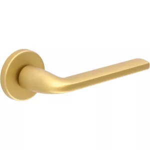 Дверная ручка Hi-Tech Slim TERNI (Терни) 320 на круглой розетке R12 матовая латунь F02