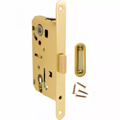 Механизмы FORME Замок врезной Magnetico F140.13.02 Cyl цилиндрический c ответной планкой и шурупами, латунь полированная