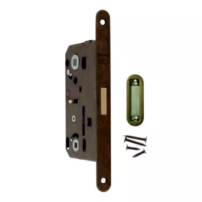 Механизмы FORME Замок врезной Magnetico F140.12.34 Wc-95mm с ответной планкой и шурупами, АНТИЧНАЯ БРОНЗА