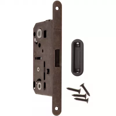 Механизмы FORME Замок врезной Magnetico F140.12.49 Wc-95mm сантехнический c ответной планкой и шурупами, Античное серебро