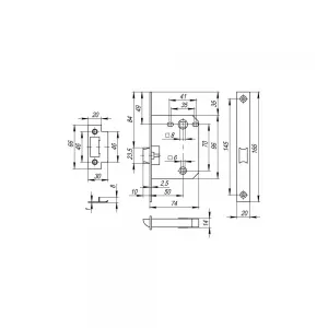 Защелка врезная PLASTP72-50 (P72-50) SSC сатинированный хром