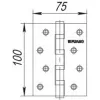 Петля Fuaro (Фуаро) универсальная IN4400U-BL CP (4BB/BL 100x75x2,5) хром БЛИСТЕР