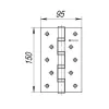 Петля Fuaro (Фуаро) универсальная IN6400U SN (4BB 150x95x3) мат. никель