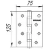 Петля Fuaro (Фуаро) универсальная IN5400U-BL CP (4BB/BL 125x75x2,5) хром БЛИСТЕР