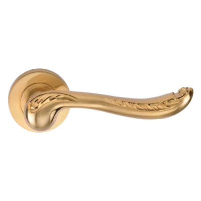 Ручки дверные на круглой розетке GENESIS ACANTO S. GOLD (20G), Цвет Золото матовое