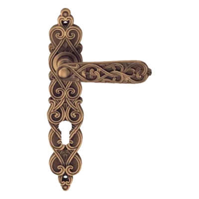 Ручки дверные на длинной планке GENESIS под евроцилиндр ARABESCO ANT. COFFEE (CL), Цвет Кофе античный