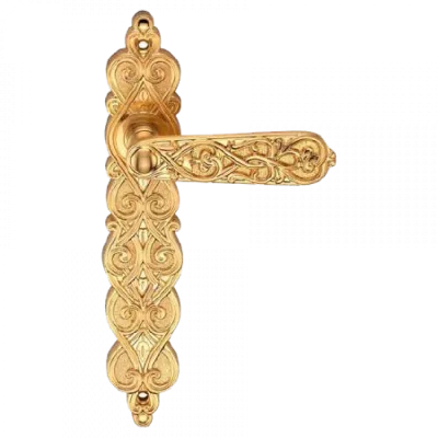 Ручки дверные на длинной планке GENESIS проходная ARABESCO S. GOLD (PS), Цвет Золото матовое
