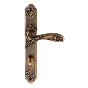 Дверная ручка на планке GENESIS FLOR фиксатор WC античный кофе