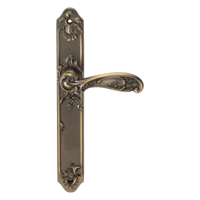 Ручки дверные на длинной планке GENESIS проходная FLOR ANT. COFFEE (PS), Цвет Кофе античный