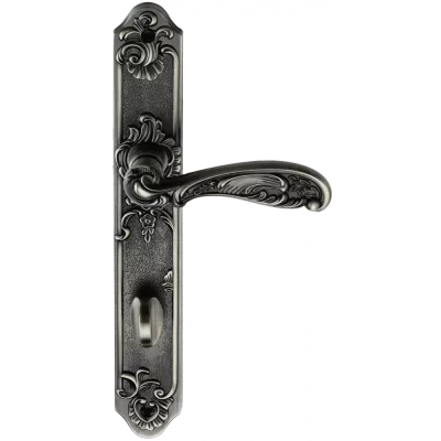 Ручки дверные на длинной планке GENESIS FLOR BL. SILVER (OL), Цвет Серебро черненое