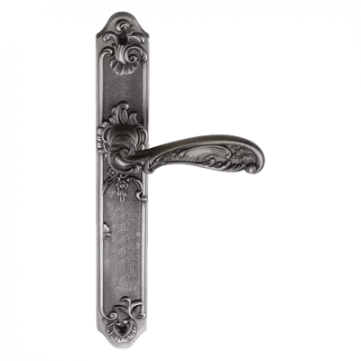 Ручки дверные на длинной планке GENESIS FLOR BL. SILVER (PS), Цвет Серебро черненое