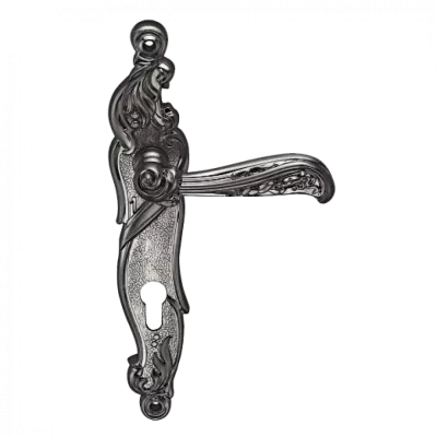 Ручки дверные на длинной планке GENESIS RIZO BL. SILVER (CL), Цвет Серебро черненое