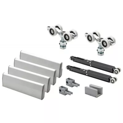 K.Sistem SET-80 GLASS+2 Soft раздвижная система на 1 стеклянное полотно от 80 до 120 кг + профиль 2м