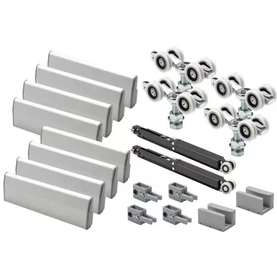 K.Sistem SET-50 GLASS+2 Soft раздвижная система на 2 стеклянное полотно до 50 кг + профиль 3м