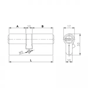 Цилиндровый механизм 164 BN/68 (26+10+32) mm никель 5 кл.