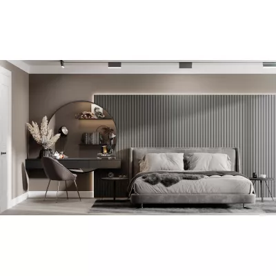 Реечная стеновая панель МДФ Ликорн тёмно-серая матовая