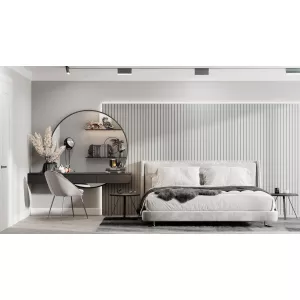 Реечная стеновая панель МДФ Ликорн Светло-серая 65х16х2800 мм РП-1.16.2800