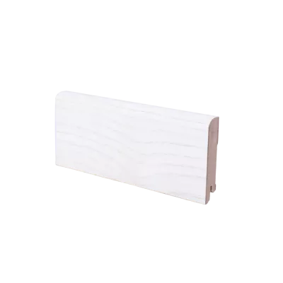 Плинтус напольный МДФ шпонированный К-02.80 белый Ликорн 80х16 мм